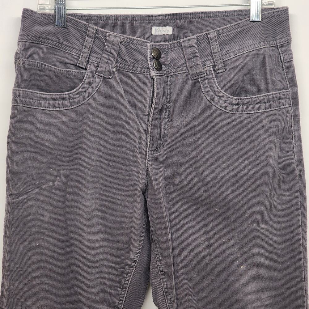 Relativity Grey Corduroy Pants Size 10 Flare Bootcut Soft Stretch Flattering Vtg